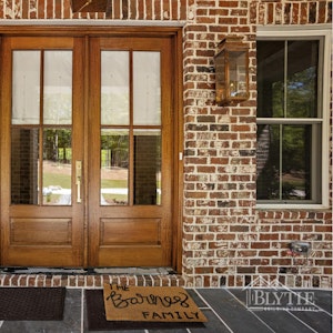 Messy Mortar Style Brick Home Front Entryway  1