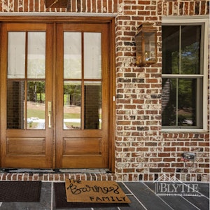 Messy Mortar Style Brick Home Front Entryway 1