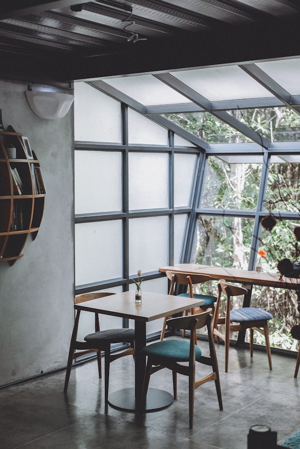 frosted glass and clear glass ceiling and walls in solarium