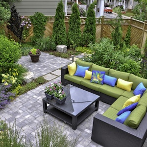 Backyard patio and garden oasis